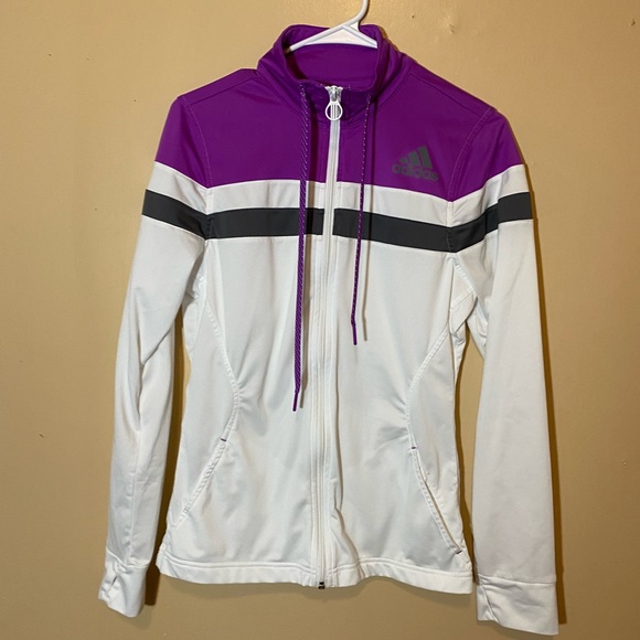 adidas Jackets & Blazers - Adidas Purple & White Small Jacket